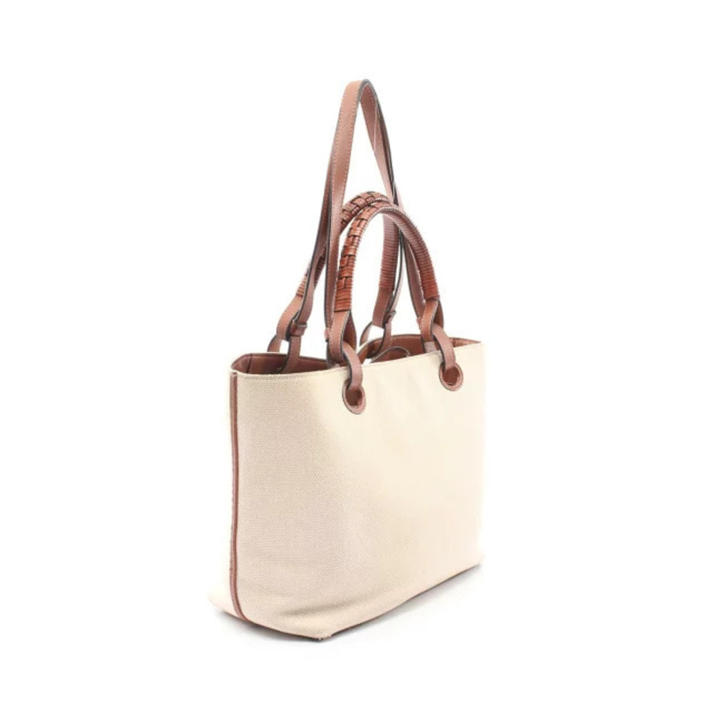 Loewe Canvas Tote Cream Brown Anagram Beige Bag Brown Tan